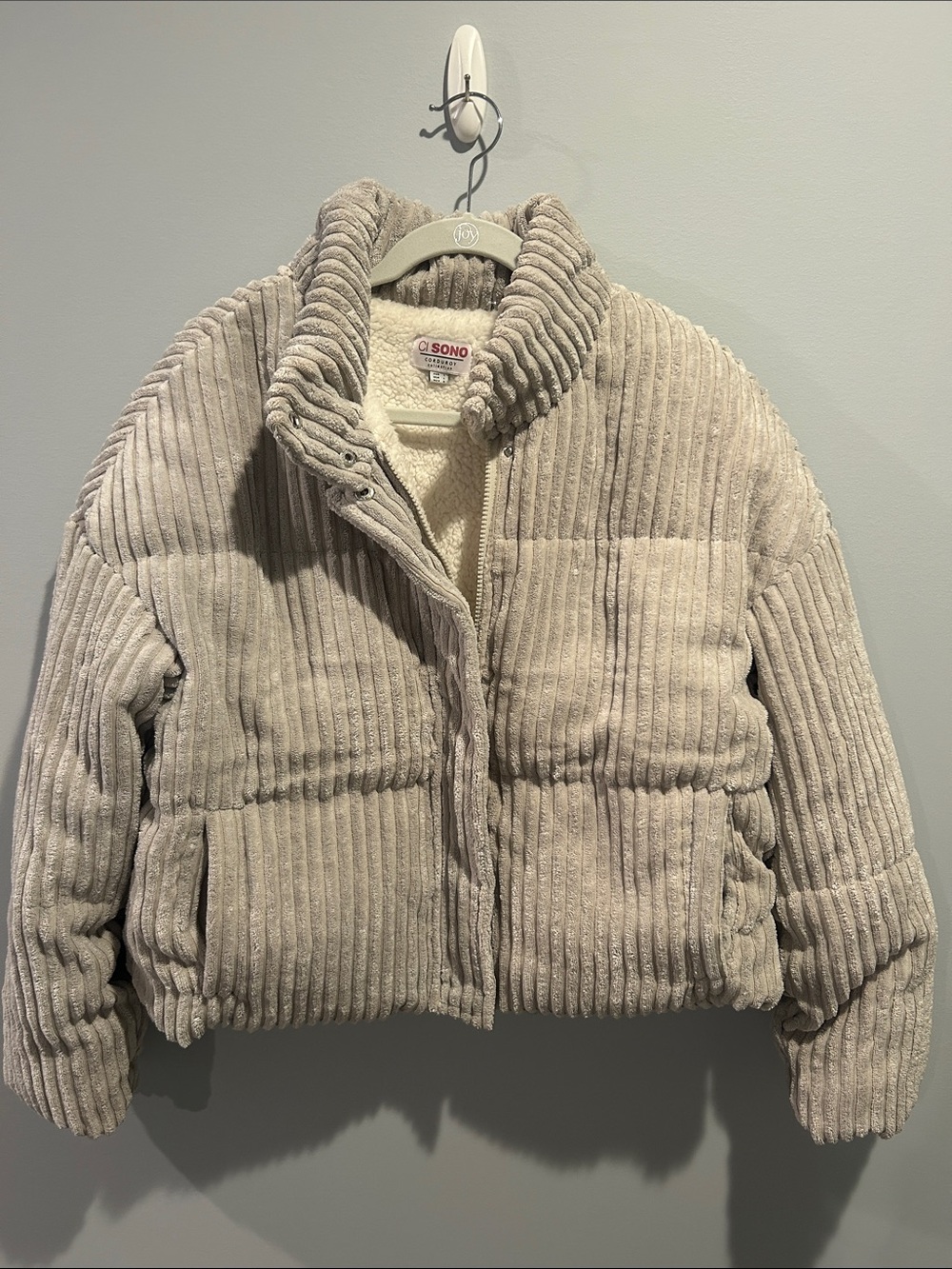 Ci Sono Cream Corduroy Sherpa Jacket size Large